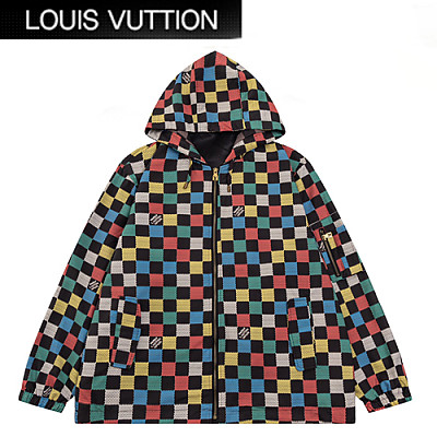 LOUIS VUITTON-08262 루이비통 멀티컬러 다미에 바람막이 후드 재킷 남성용