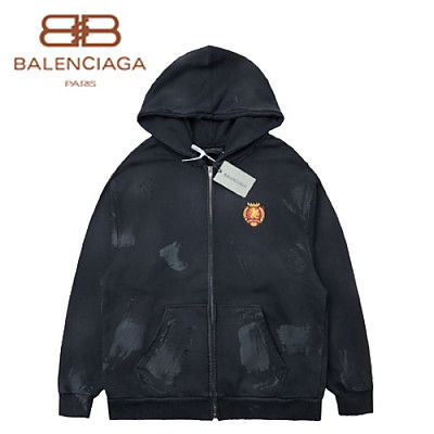 BALENCIAGA-08303 발렌시아가 블랙 아플리케 장식 후드 재킷 남여공용