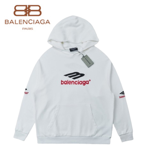 BALENCIAGA-08307 발렌시아가 화이트 아플리케 장식 후드 티셔츠 남여공용