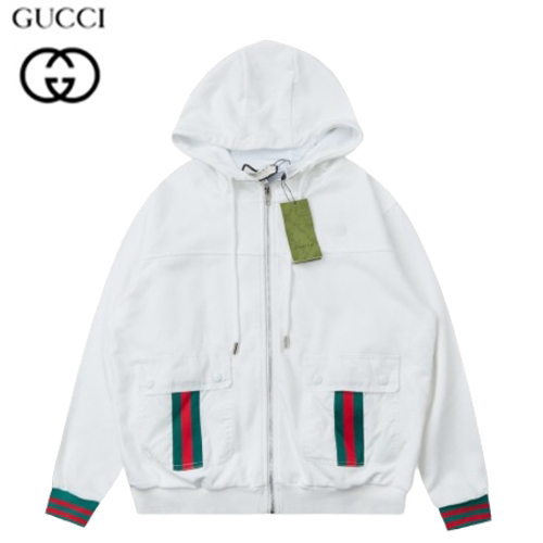 GUCCI-083012 구찌 화이트 Web 스트라이프 장식 후드 재킷 남여공용