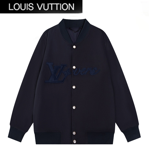 LOUIS VUITTON-09024 루이비통 네이비 아플리케 장식 베이스볼 재킷 남성용