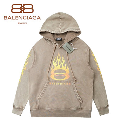 BALENCIAGA-090916 발렌시아가 베이지 프린트 장식 워싱 후드 티셔츠 남성용