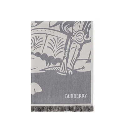 BURBERRY-80912131 버버리 그레이 EKD 울 코튼 스카프