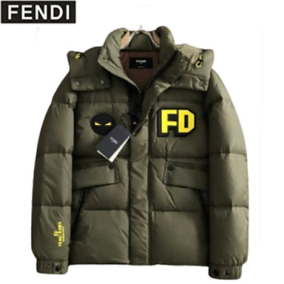 FENDI-11146 펜디 그린 카키 패치 장식 패딩 남성용