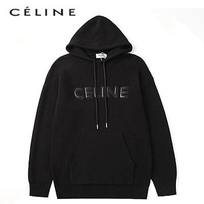 CELINE-12179 셀린느 블랙 아플리케 장식 후드 스웨터 남여공용