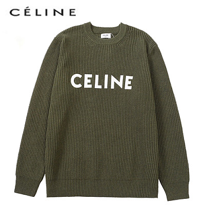 CELINE-122411 셀린느 카키 아플리케 장식 스웨터 남여공용