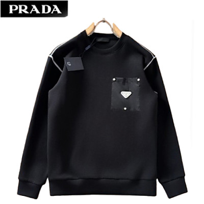 PRADA-01087 프라다 화이트 트라이앵글 로고 스웨트셔츠 남성용