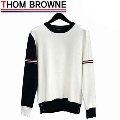 THOM BROWNE-010815 톰 브라운 차콜 스트라이프 장식 스웨터 남여공용