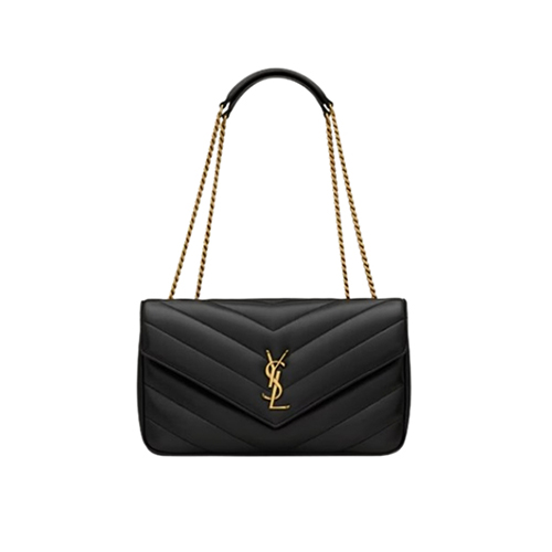 SAINT LAURENT-801439 생 로랑 블랙 마틀라세 램스킨 loulou 미디엄백