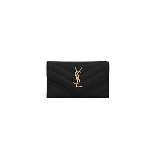 SAINT LAURENT-612808 생 로랑 블랙/골드 플랩 카드 케이스