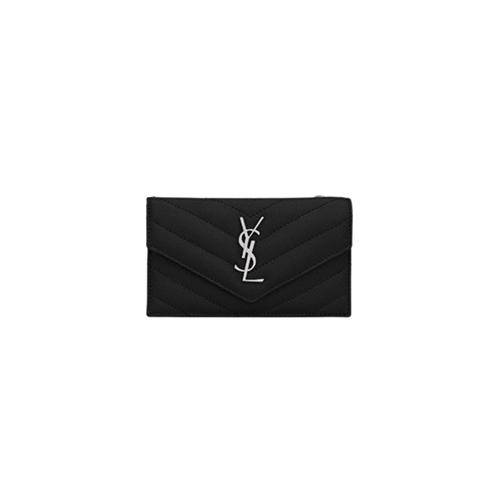 SAINT LAURENT-612808 생 로랑 블랙/실버 플랩 카드 케이스