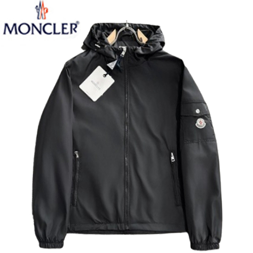 MONCLER-021915 몽클레어 블랙 나일론 바람막이 후드 재킷 남성용