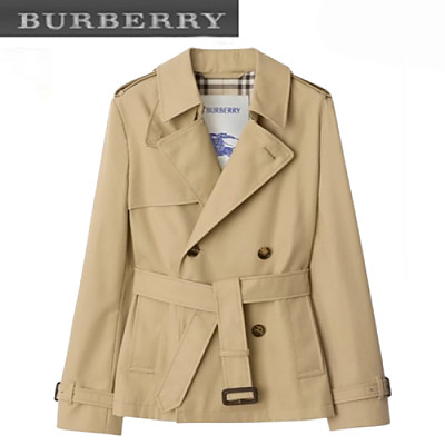 BURBERRY-81014881 버버리 블랙 코튼 블렌드 트렌치 재킷 여성용