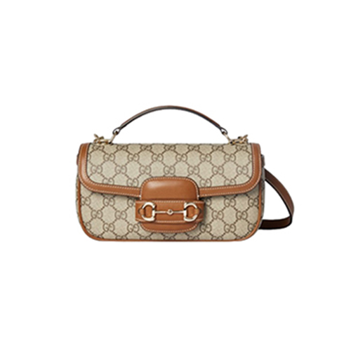 GUCCI-815206 9758 구찌 베이지/브라운 구찌 홀스빗 1955 스몰 탑 핸들백