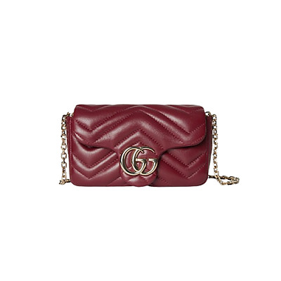 GUCCI-841290 6207 구찌 레드 가죽 GG 마몽 미니 숄더백