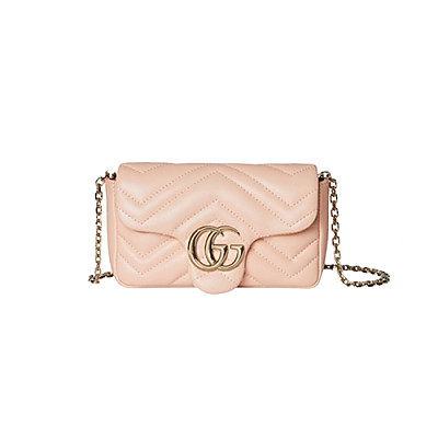 GUCCI-841290 6823 구찌 핑크 가죽 GG 마몽 미니 숄더백
