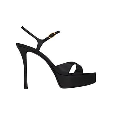 SAINT LAURENT-820579 생 로랑 블랙 페이턴트 가죽 debbie 플랫폼 샌들