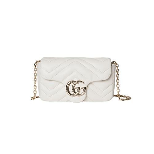 GUCCI-841290 9050 구찌 화이트 가죽 GG 마몽 미니 숄더백