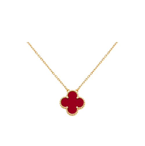 VAN CLEEF ARPELS-VCARD3 반클리프 옐로우 골드/레드 빈티지 알함브라 펜던트