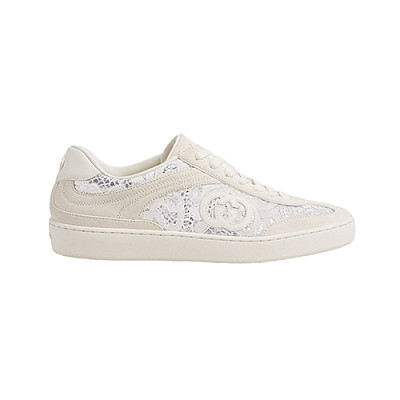 GUCCI-831918 9141 구찌 화이트 스웨이드 가죽 G75 스니커즈 남여공용