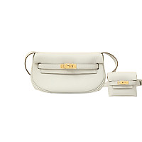 HERMES-KM17 에르메스 화이트 은장 SWIFT 가죽 켈리 무브