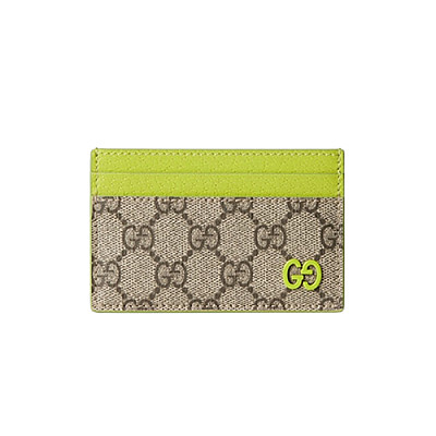 GUCCI-768248 9742 구찌 베이지/브라이트 그린 바이컬러 GG 카드 케이스
