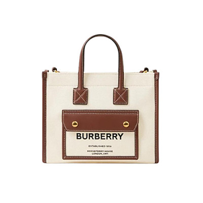 BURBERRY-80975661 버버리 베이지/브라운 미니 프레야 토트