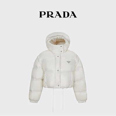 PRADA-112400 프라다 2025 가을/겨울 신상 여성용 후드 퀼팅 패딩 점퍼 블랙 여성용