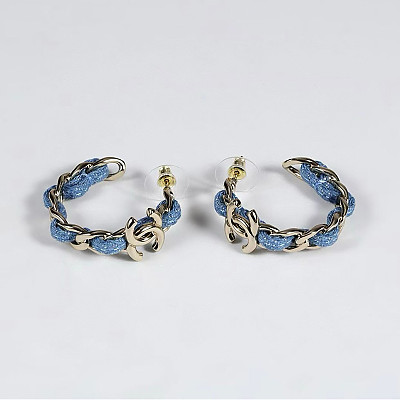 CHANEL-7524 샤넬 24A 오뜨 꾸뛰르 컬렉션 더블 C 실버 블랙 스와로브스키 크리스탈 이어링