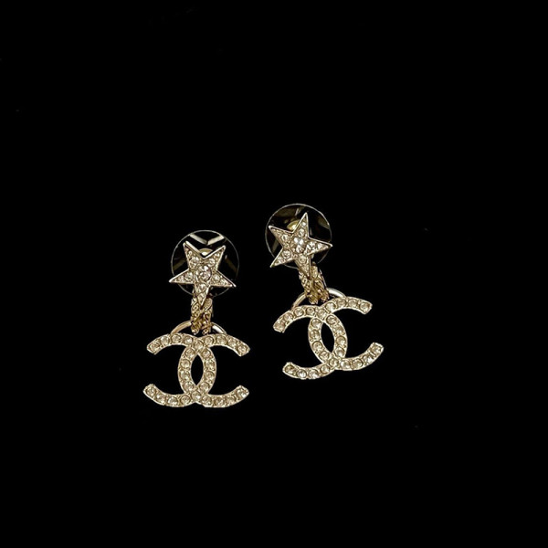 CHANEL-7530 샤넬 별 펜던트 더블 C 풀 다이아몬드 귀걸이
