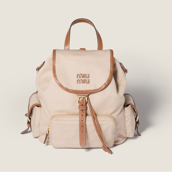[스페셜오더]MIUMIU-5BZ042 미우미우 캔버스 및 가죽 백팩