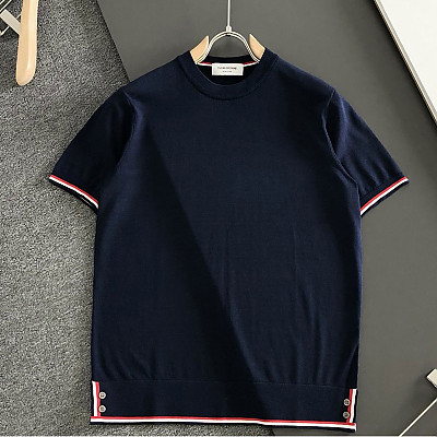 THOM BROWNE-04072 톰브라운 2026 NEW 남성용 니티드 크루넥 반팔 셔츠