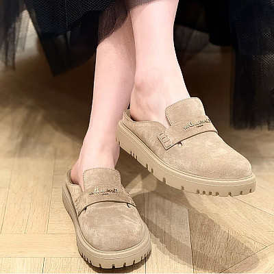 DIOR-3DY7626 디올 스웨이드 가죽 뮬 슈즈 베이지 여성용