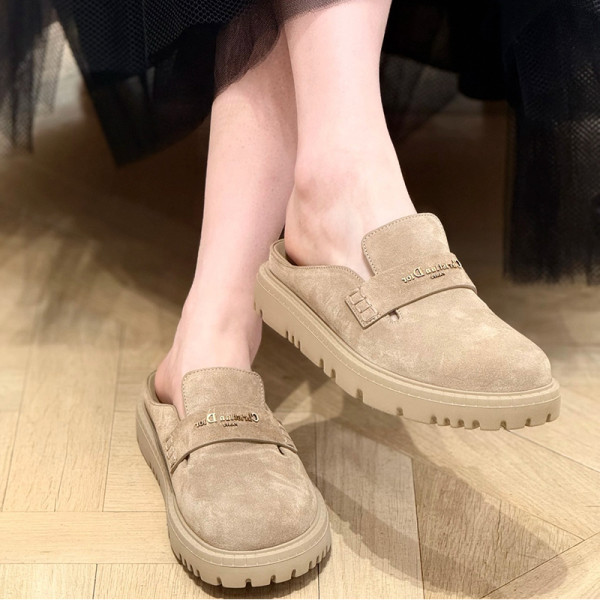 DIOR-3DY7626 디올 스웨이드 가죽 뮬 슈즈 베이지 여성용