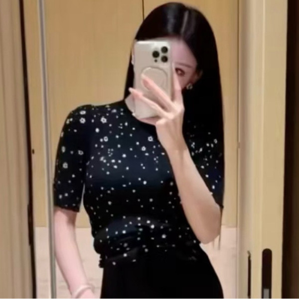 CHANEL-062311 샤넬 플라워 크루넥 티셔츠 블랙