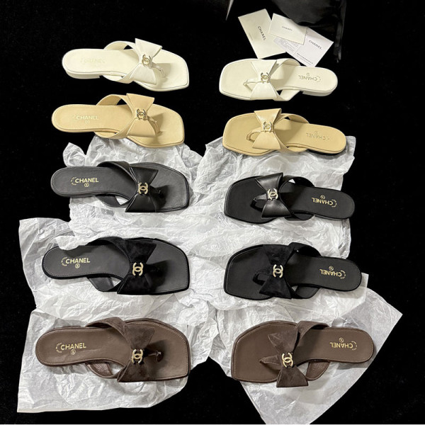 CHANEL-07022 샤넬 2026SS 더블 C 보우 클립 플립플롭