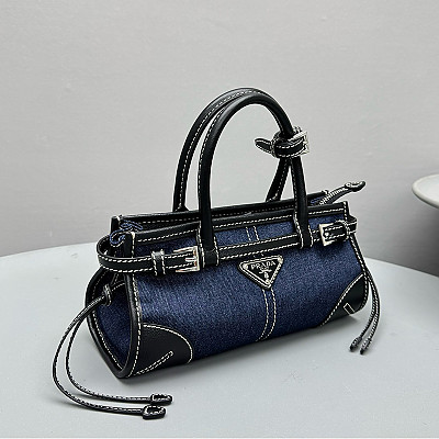 [스페셜오더]PRADA-1BA486 프라다 보니 스몰 데님 및 가죽 핸드백