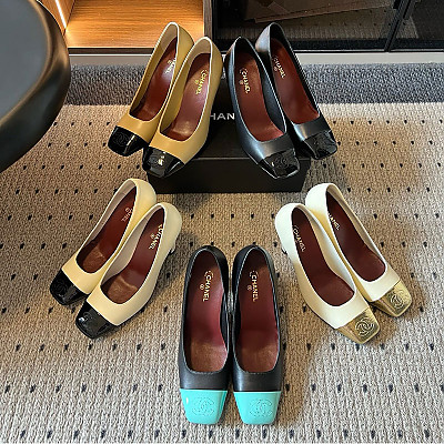 CHANEL-08175 샤넬 2026SS 신제품 컬러 블로킹 스퀘어 토 하이힐