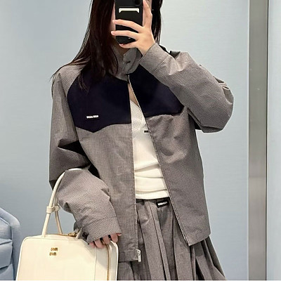 MIUMIU-09144 미우미우 2026 체크무늬 쇼트 재킷