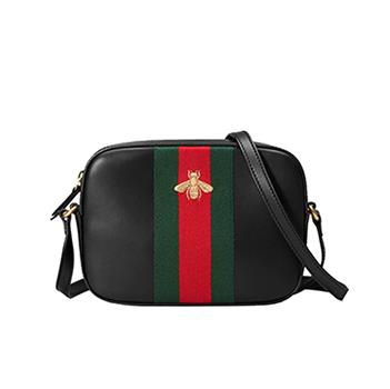 GUCCI-412008 6495 구찌 레드가죽 Web 스몰 벌 자수 숄더백