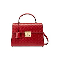 [스페셜오더]GUCCI-453188 1000 구찌 블랙 패드락 시그니처 스몰 탑 핸들백