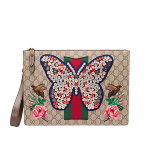 GUCCI-433665 8967 구찌 GG 수프림 캔버스 나비 트리밍 파우치백