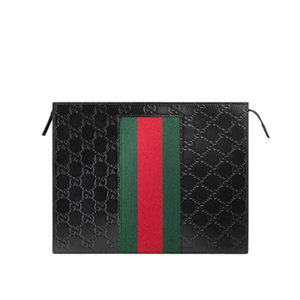 [스페셜오더]GUCCI-475316 1060 구찌 블랙 시그니처 Web 파우치