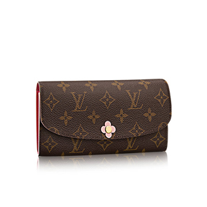 [스페셜오더]LOUIS VUITTON-M64202 루이비통 모노그램 핑크 플라워 프레스 버튼 에밀리 월릿