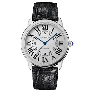 [스페셜오더]Cartier-까르띠에 롱드 솔로 드 까르띠에 스틸 가죽스트랩 워치42mm