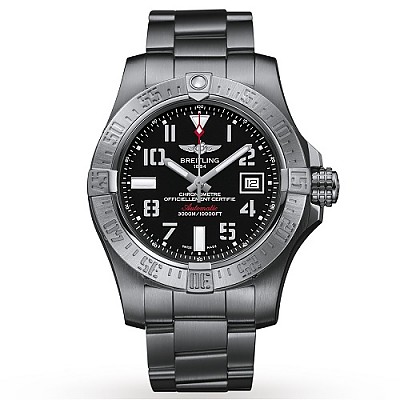 [스페셜오더]BREITLING-브라이틀링 어밴져 크로노그래프 티타늄 45 나이트 미션 그린 시계 45mm