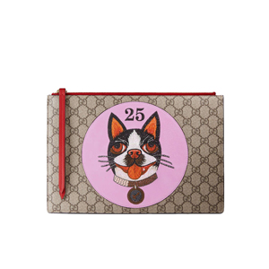 GUCCI 506280-9752 구찌 GG 수프림 보스코 패치 장식 파우치