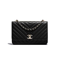 [스페셜오더]CHANEL-A80982 샤넬 램스킨 쉐브론 스카이블루 골드메탈 WOC 체인 지갑