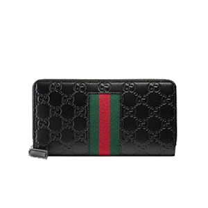 GUCCI-408831 8461 구찌 GG 수프림 Web 꿀벌 자수 지퍼 어라운드 장지갑