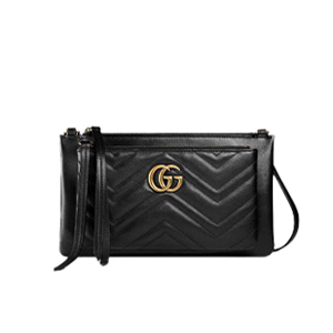 GUCCI-453878 1000 구찌 GG 마몽 파우치 블랙 숄더 스트랩 백